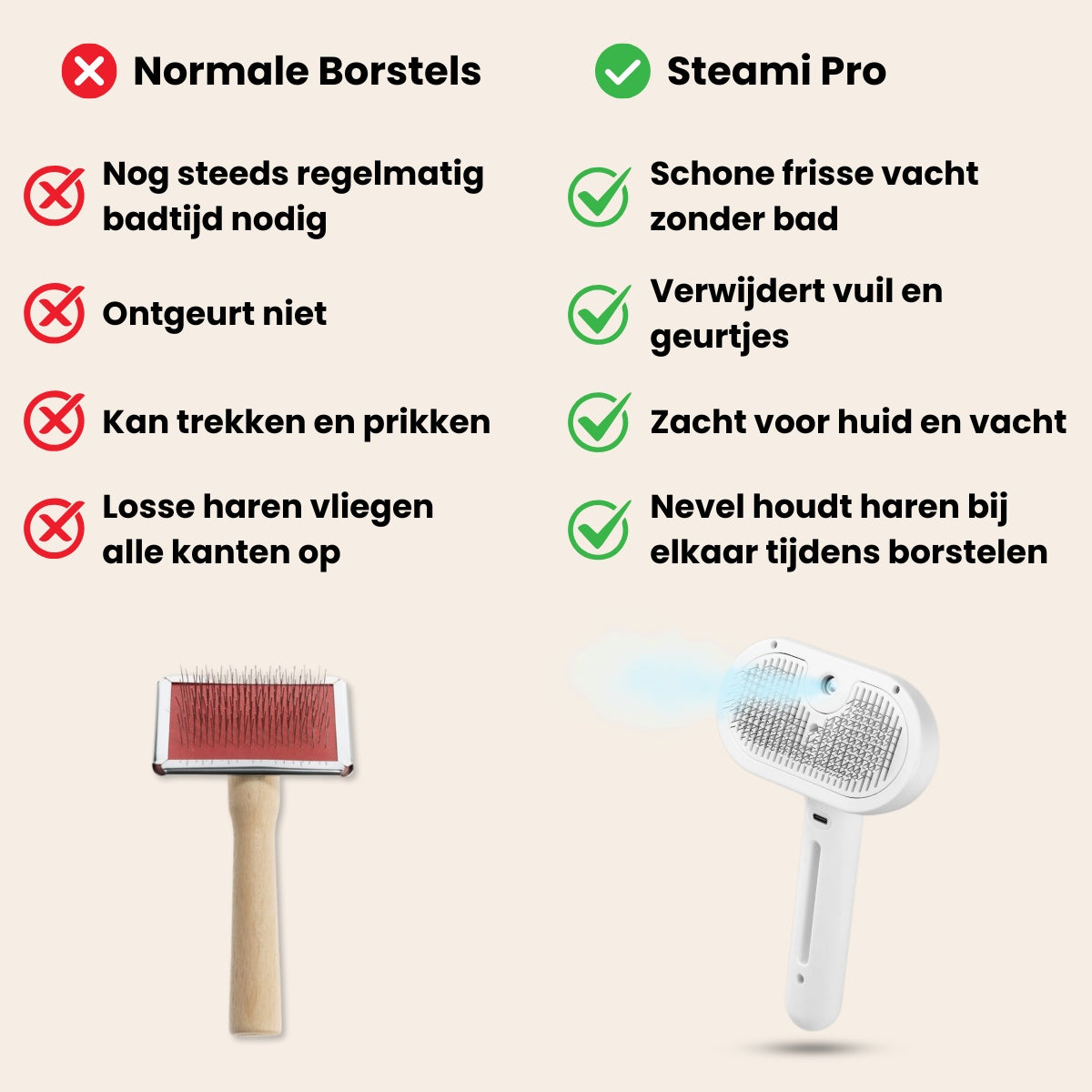 CharmPaws® Steami Pro - Professionele Vachtverzorgings Borstel voor Huisdieren
