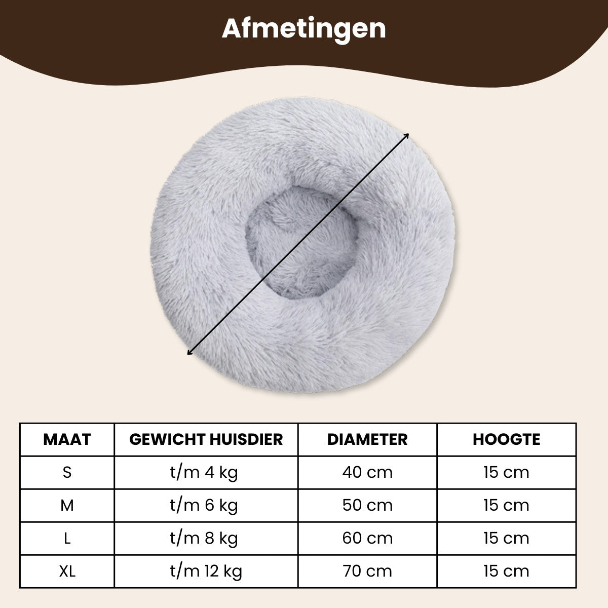 CharmPaws® Pluche Wolken Bed - Voor Katten & Kleine Honden