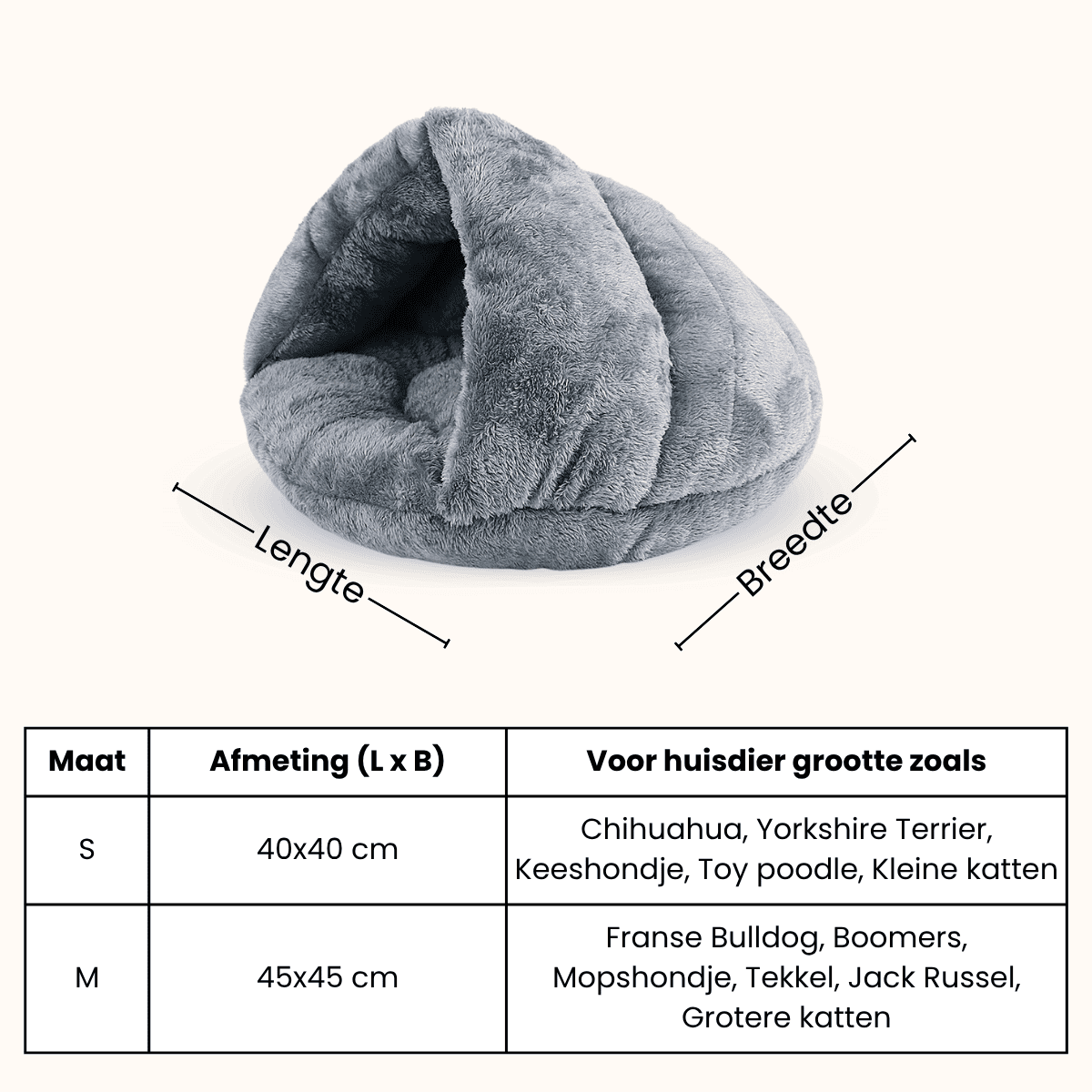CharmPaws® Kalmerend Zacht Grot Bed - Voor Katten & Kleine Honden