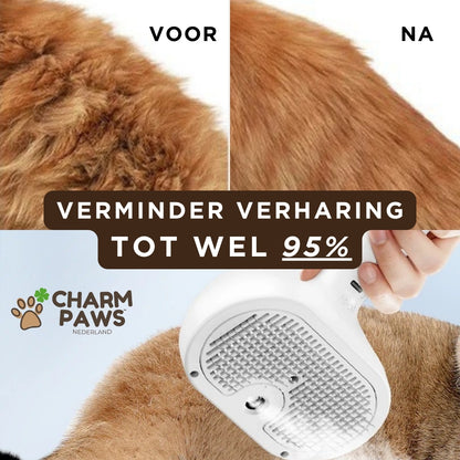 CharmPaws® Steami Pro - Professionele Vachtverzorgings Borstel voor Huisdieren
