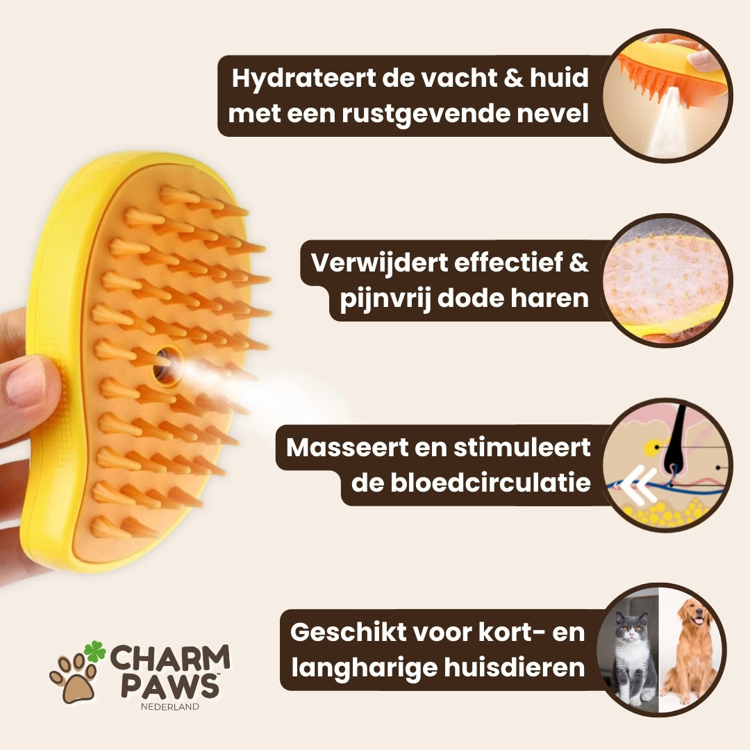 CharmPaws™ Vacht Verfrissende Stoomborstel - Voor Katten & Honden