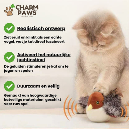 CharmPaws™ Realistische Simulatie Vogel voor Katten