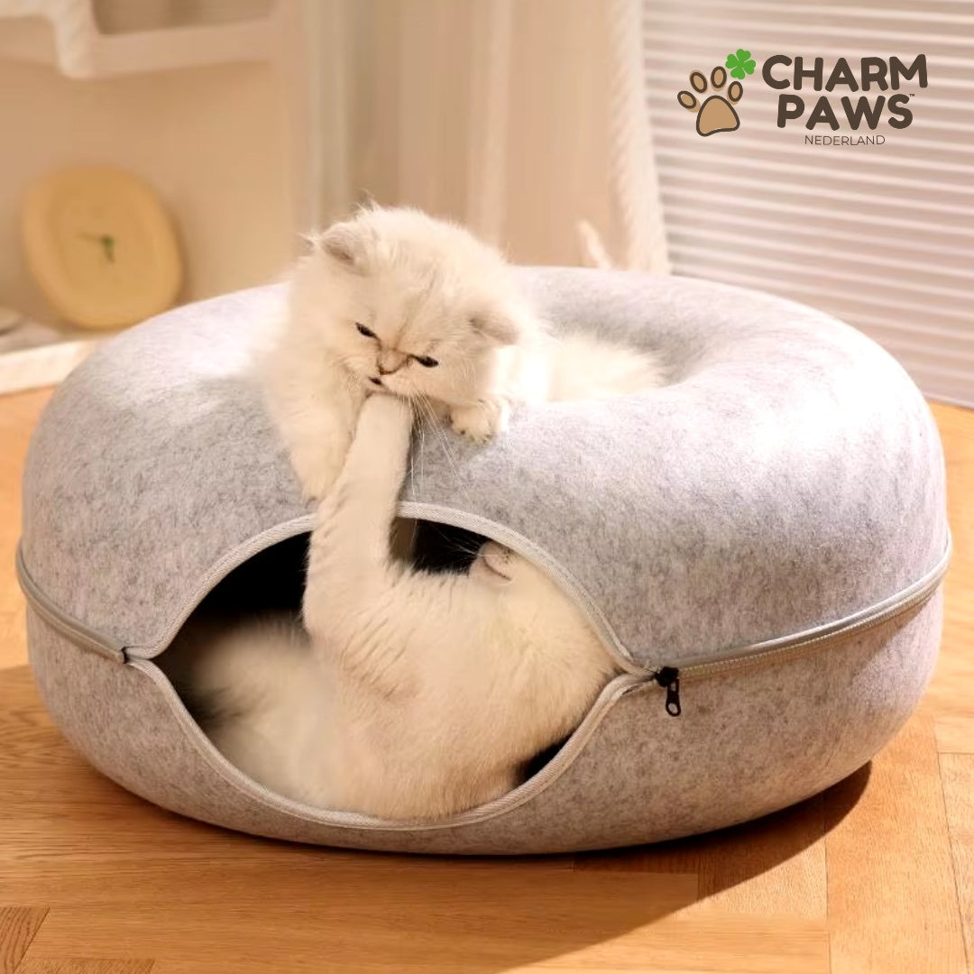 CharmPaws™ 2-in-1 Donut Tunnel Bed voor Katten