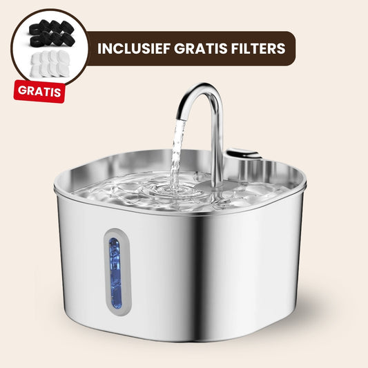CharmPaws® PuraFlow Pro - Premium RVS Drinkfontein voor Katten