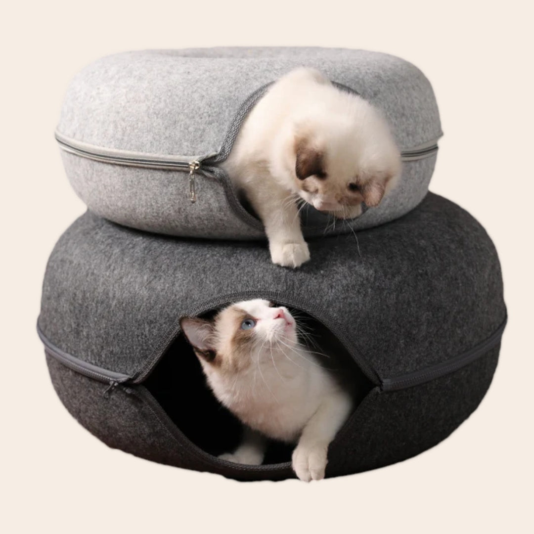 CharmPaws™ 2-in-1 Donut Tunnel Bed voor Katten