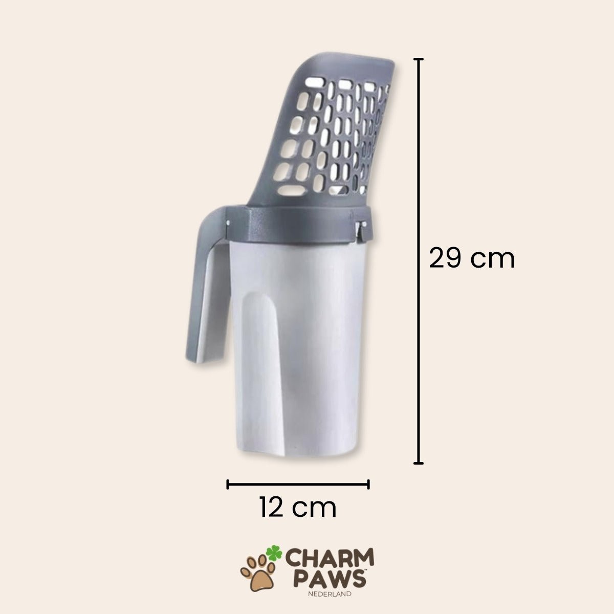 CharmPaws™ 2 - in - 1 Kattenbakschep met Container - CharmPaws