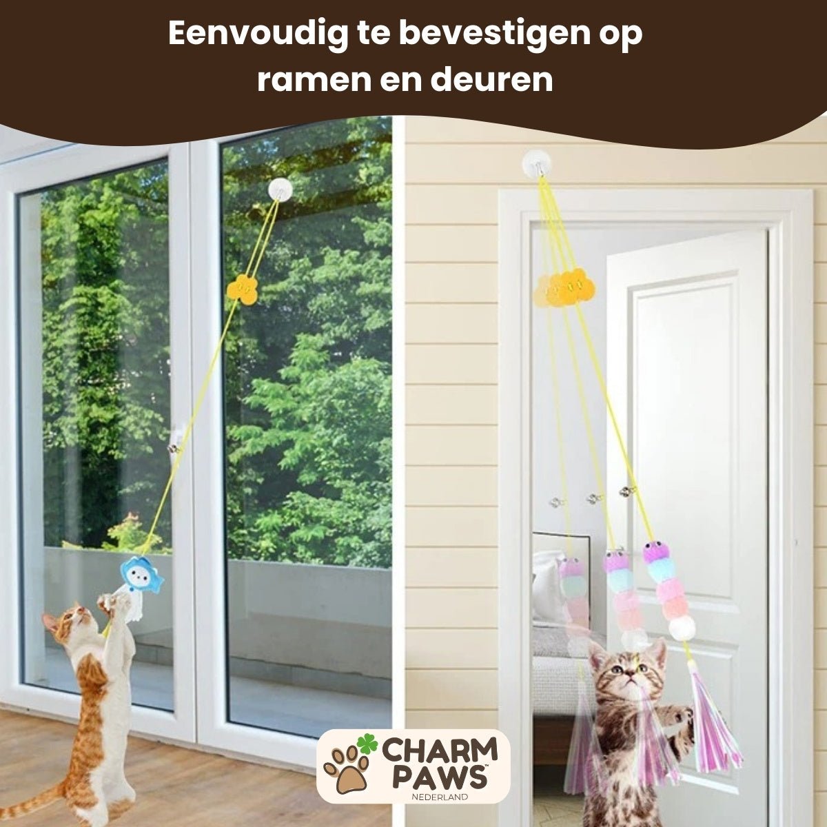 CharmPaws™ Elastisch Hangend Kattenspeeltje - CharmPaws