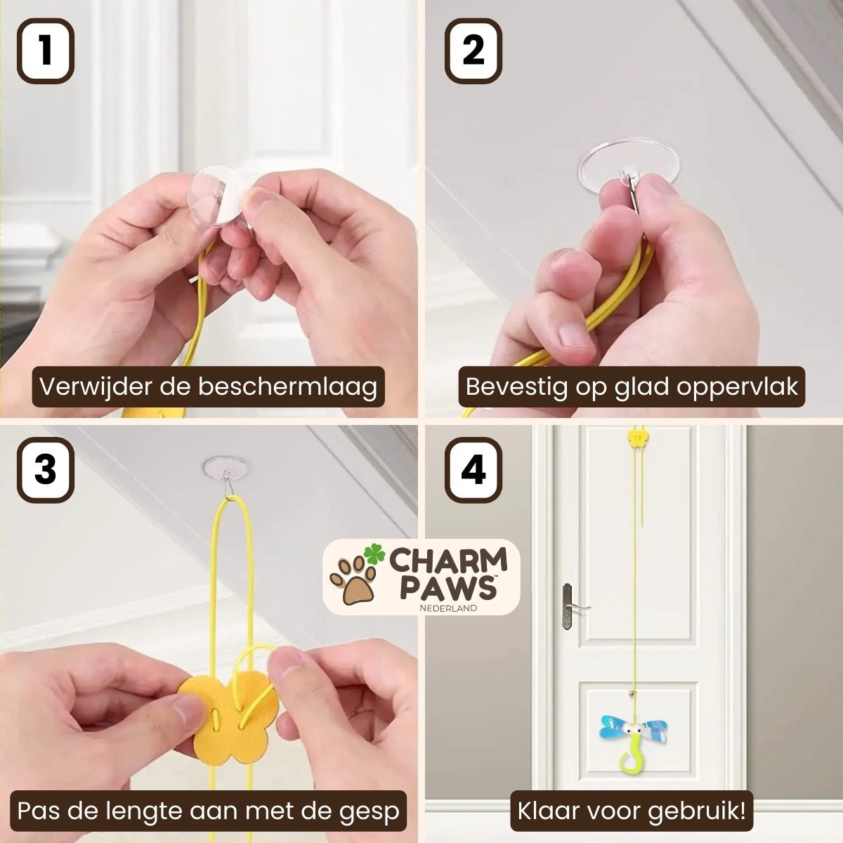 CharmPaws™ Elastisch Hangend Kattenspeeltje - CharmPaws