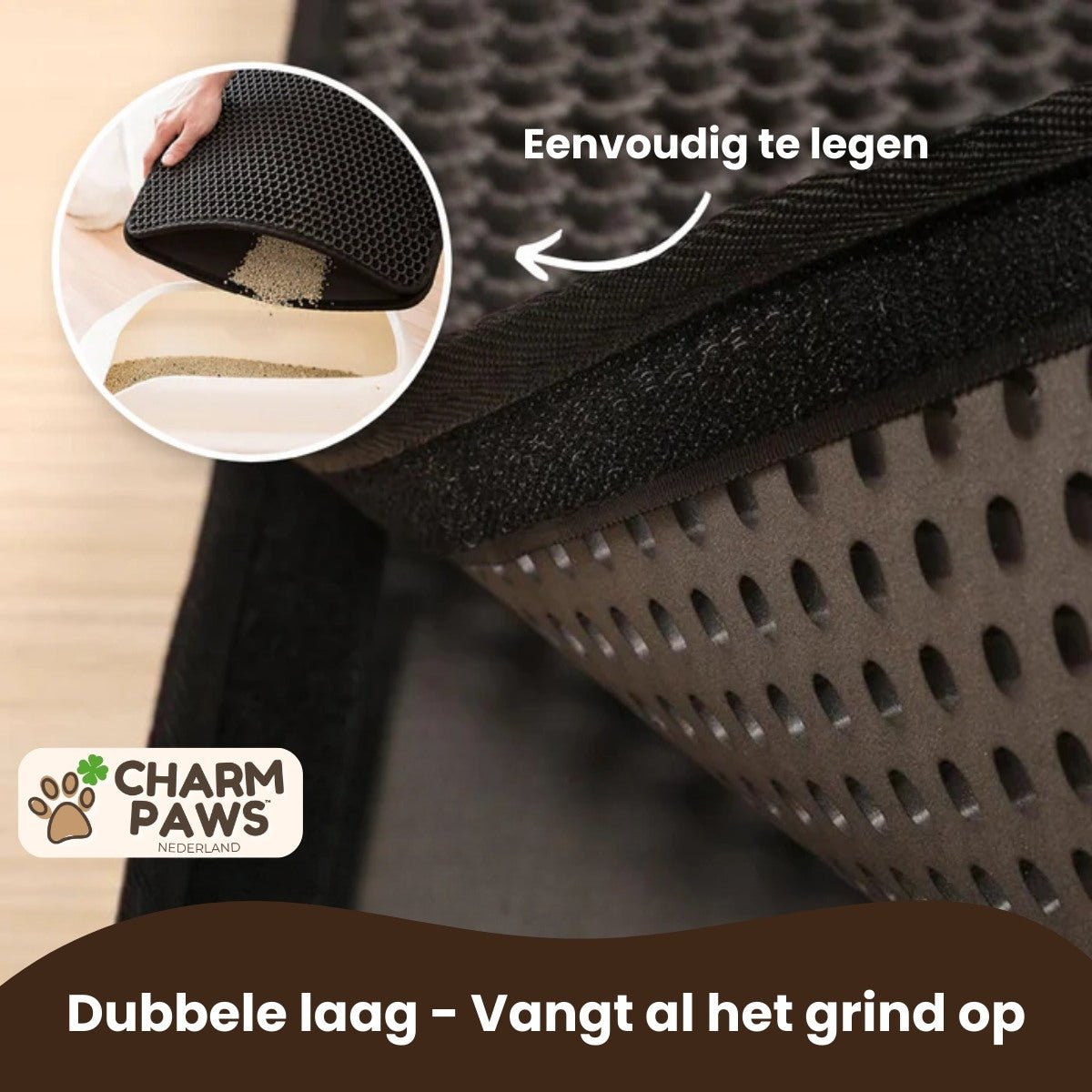 CharmPaws™ XL Kattenbak Mat - CharmPaws